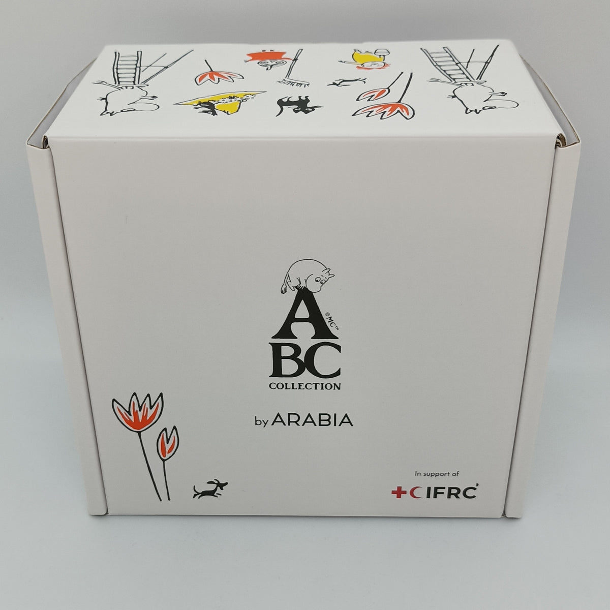 Muumisetti: ABC Muumipeikko muki ja lautanen (15cm), punainen risti