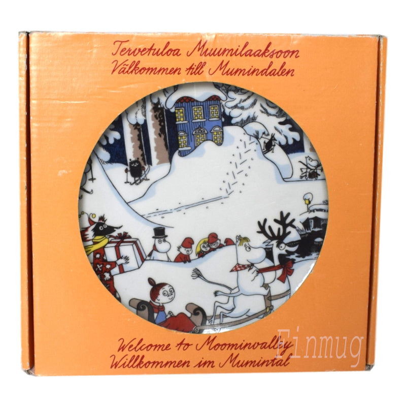 Moomin Wall Plate: Christmas Greetings plate, large (20cm) (1997-2002)